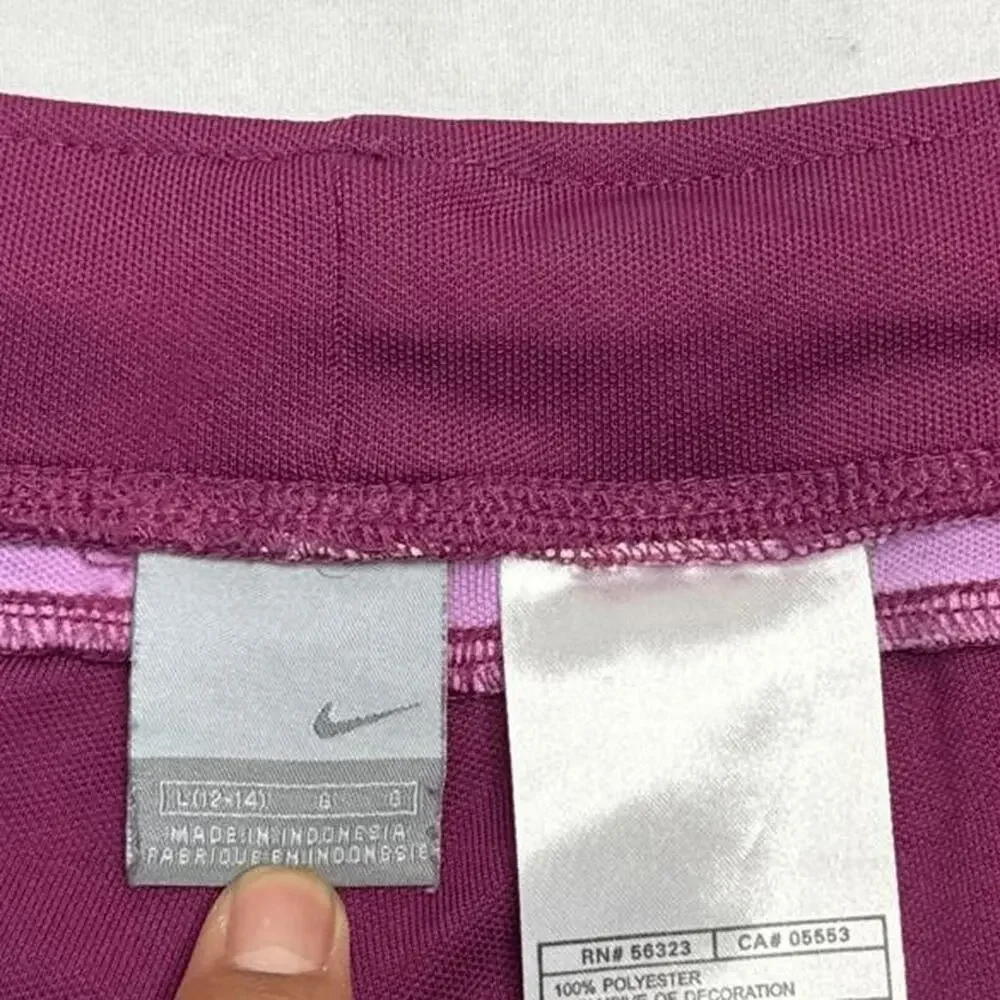 Vintage Nike LowRise Flared Purple & White Striped lightweight sweatpants large